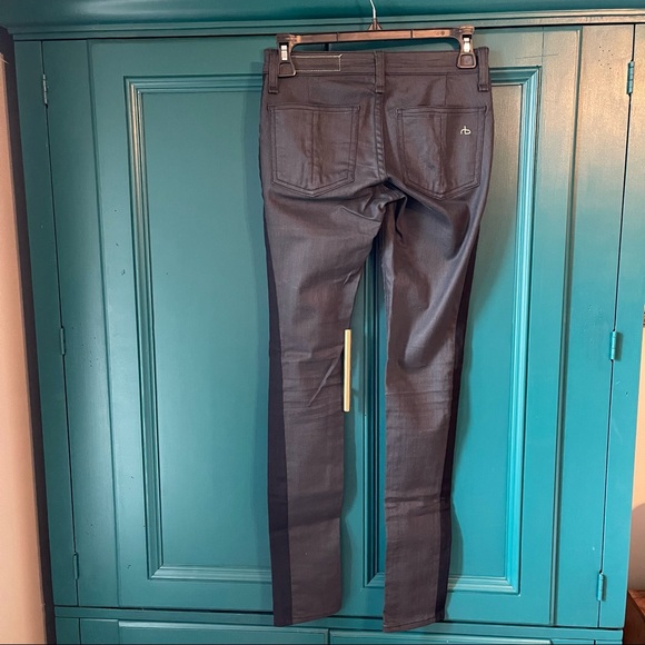 Rag & Bone tuxedo stripe black skinny jeans - Picture 4 of 7